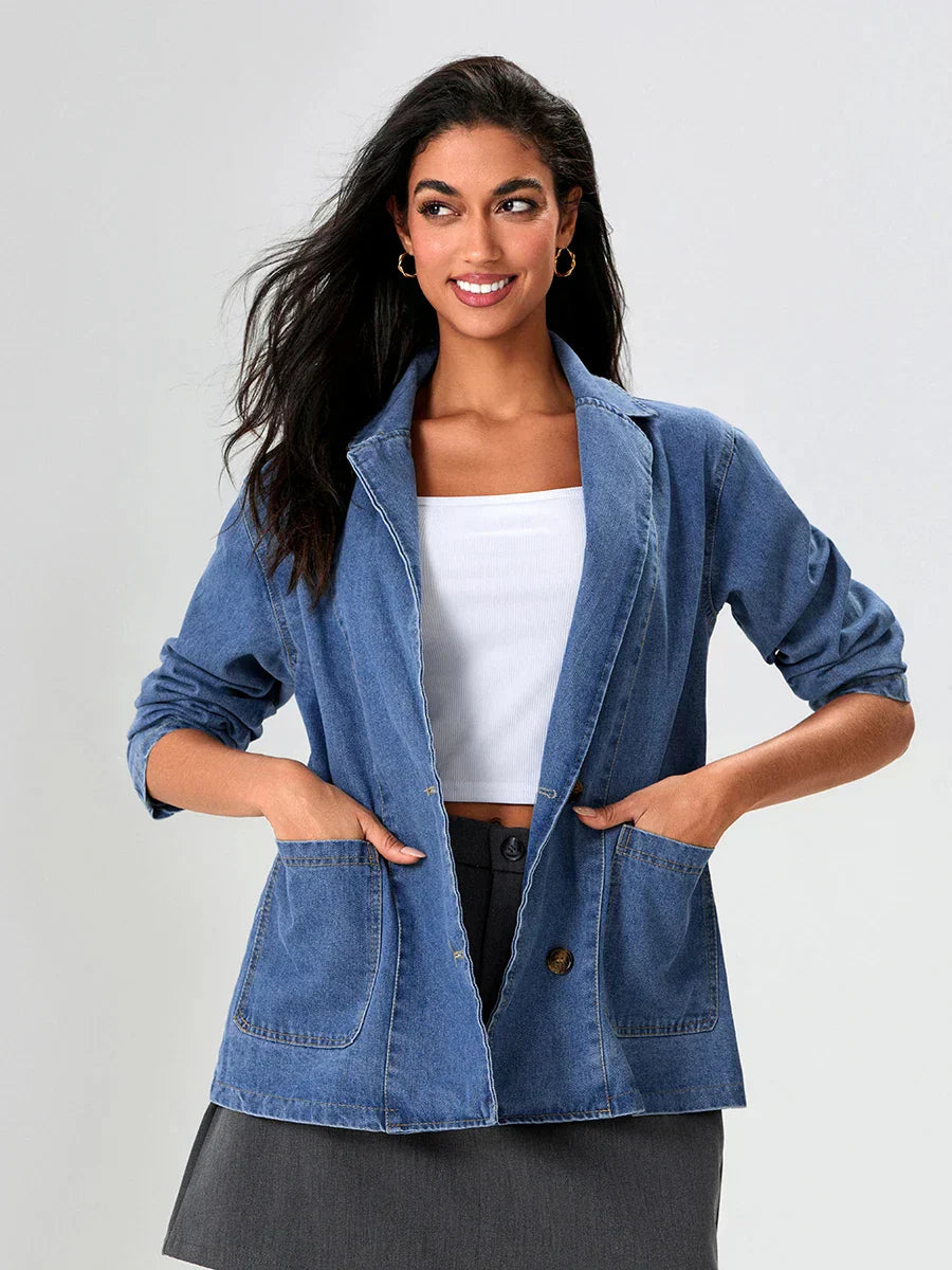 Urbanedge Classic Fit Denim Blazer