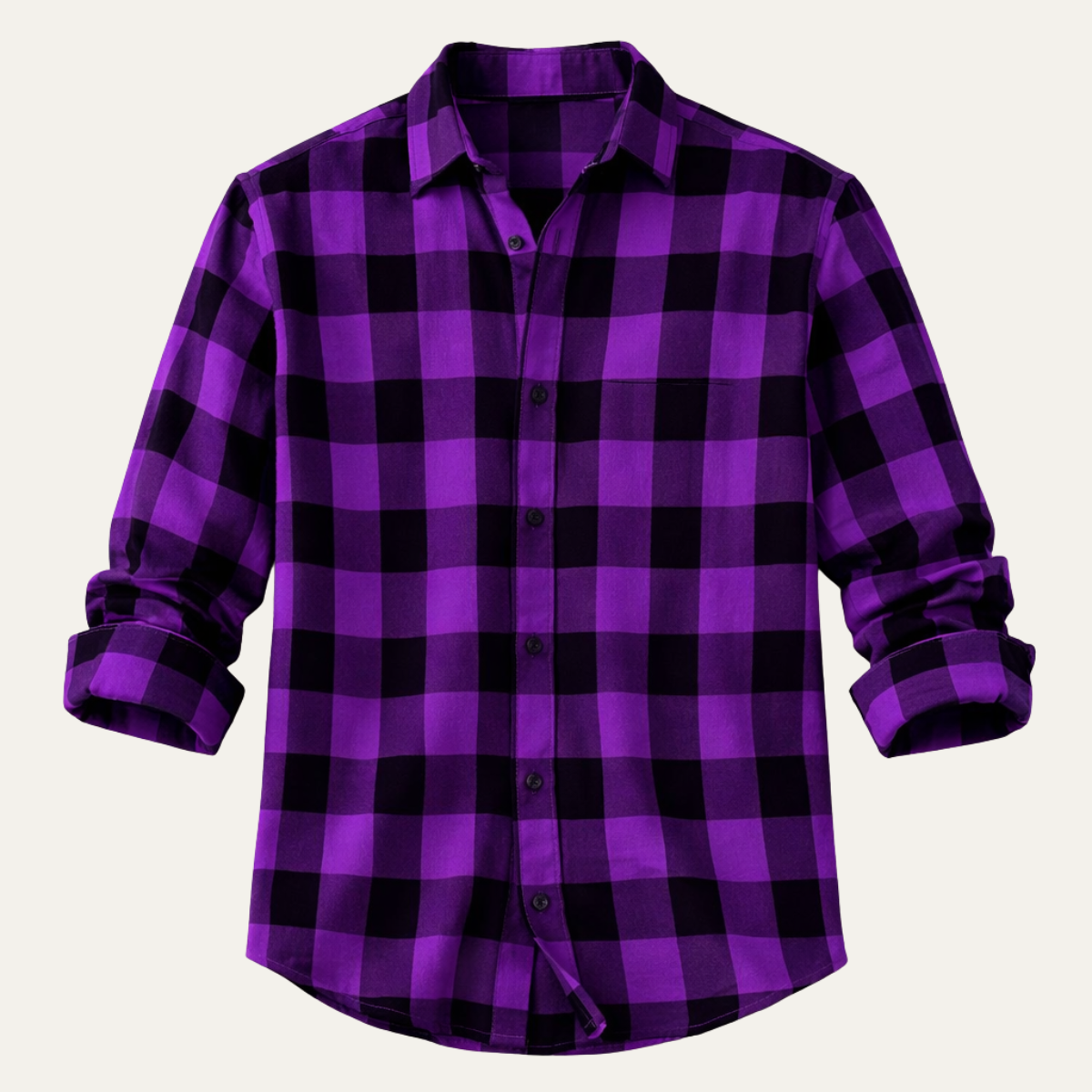 Men's Plaid Button-Up Shirt - VibreMode
