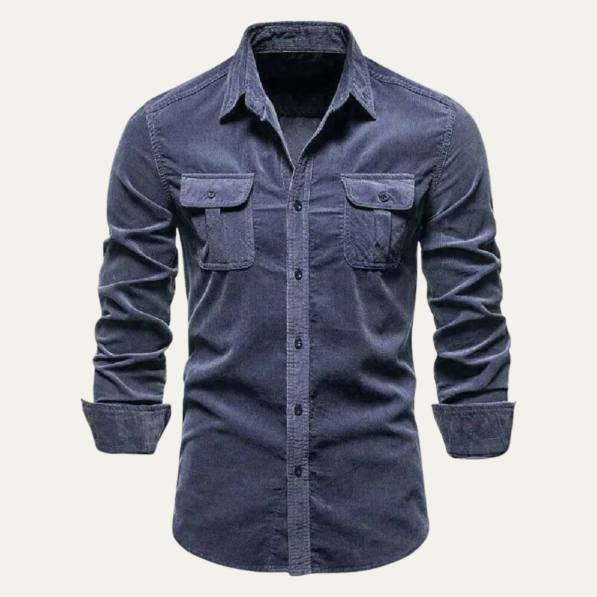 Veneto Men's Corduroy Button Up Shirt - VibreMode