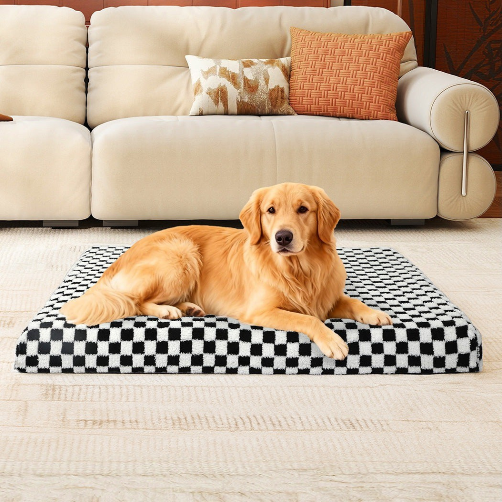 Orthopedic Dog Bed Memory Foam Checkerboard Mattress