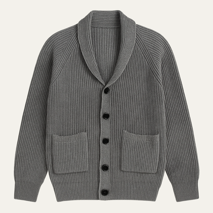 Men's Knitted Cardigan Shawl Collar Button Up - VibreMode