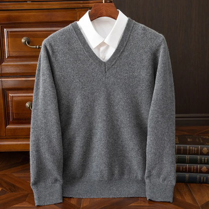 Men's Soft Knit V Neck Sweater