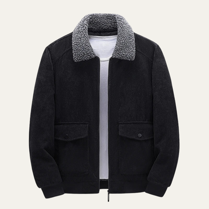 Men's Corduroy Jacket Fleece Collar Winter - VibreMode