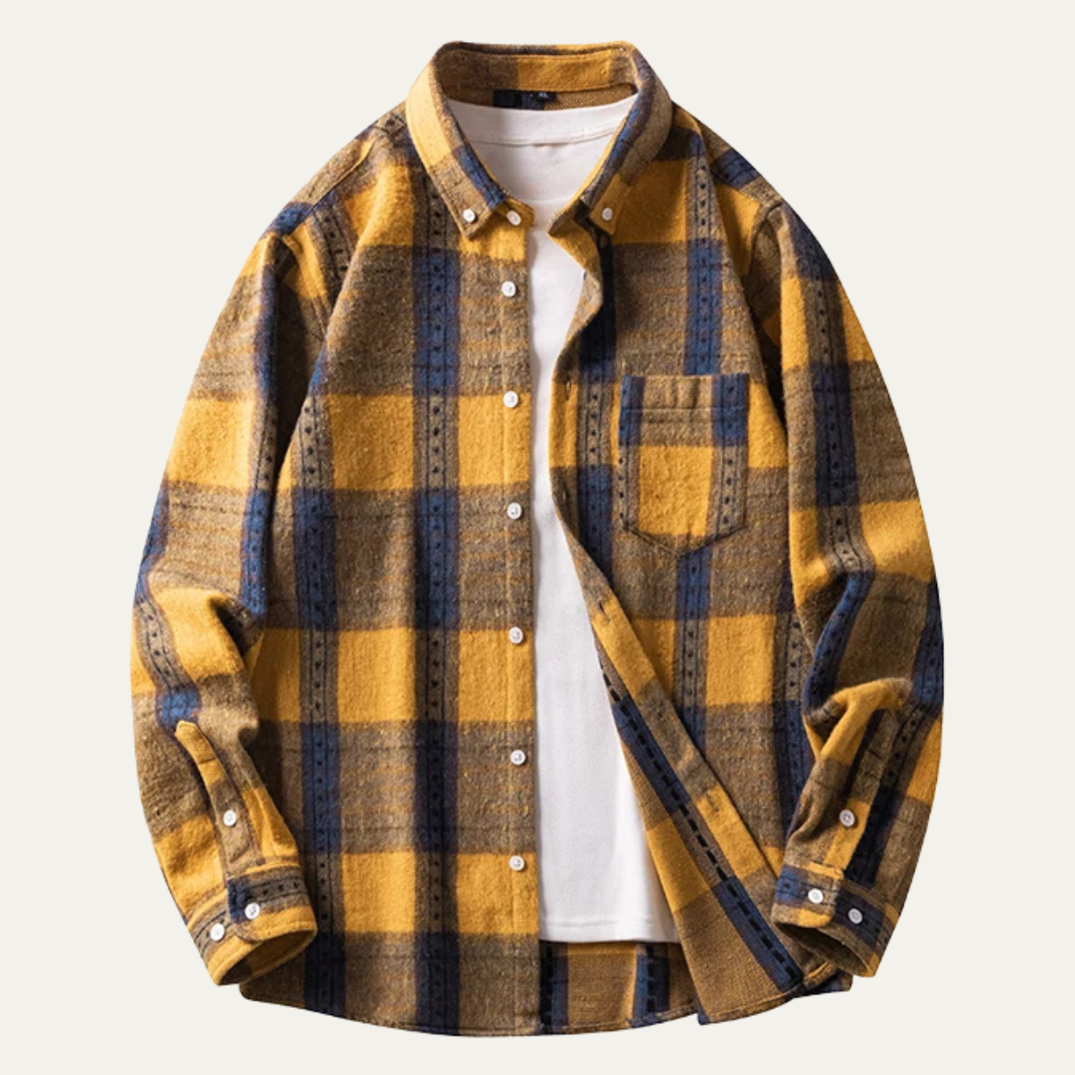 Men's Plaid Flannel Shirt Lightweight - VibreMode