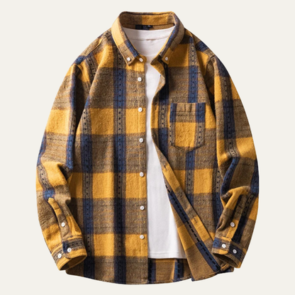 Men's Plaid Flannel Shirt Lightweight - VibreMode