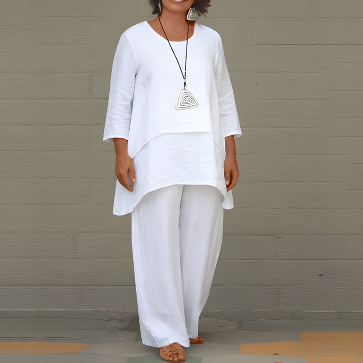 Women's 2-Piece Linen Pants Set - VibreMode