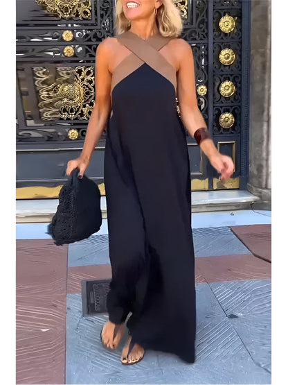 Elegant V Neck Long Evening Dress - VibreMode