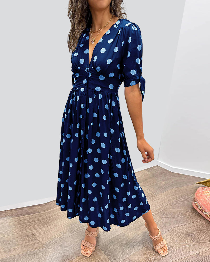 Stylish Dot Pattern Women's Dress
