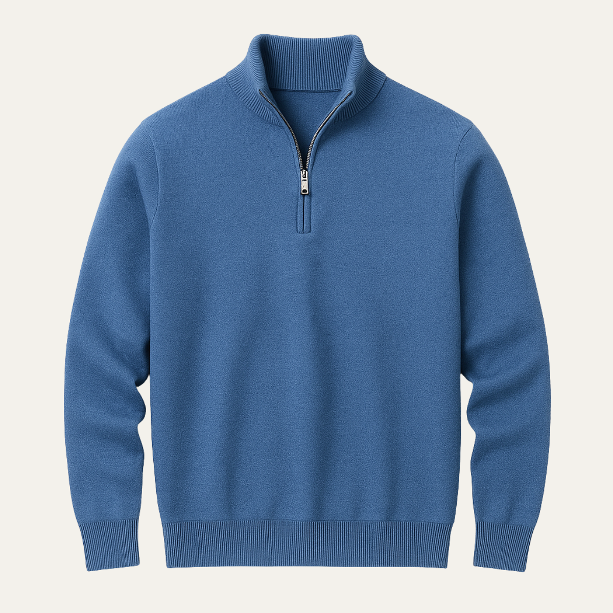 Men's Soft Cotton Sweater Half Zip Knit - VibreMode
