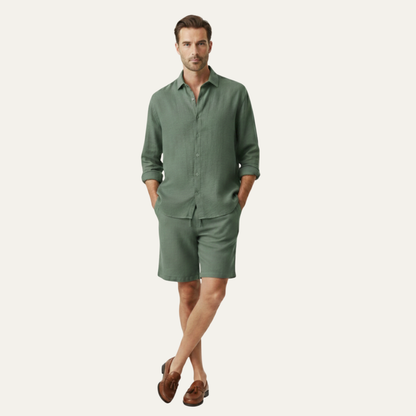 Men's Linen Button Up Shirt Relaxed Fit