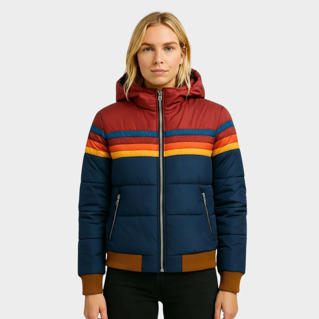 Women's Multicolor Puffer Jacket - VibreMode