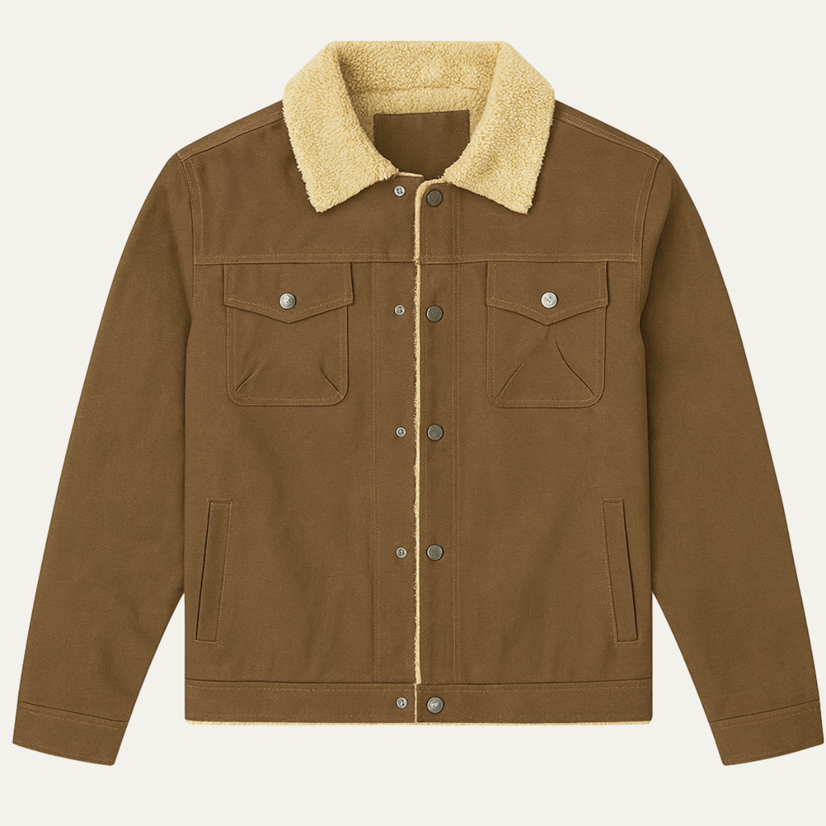 Men's Shearling Lined Jacket Warm Winter Sherpa Collar - VibreMode