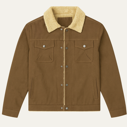 Men's Shearling Lined Jacket Warm Winter Sherpa Collar - VibreMode