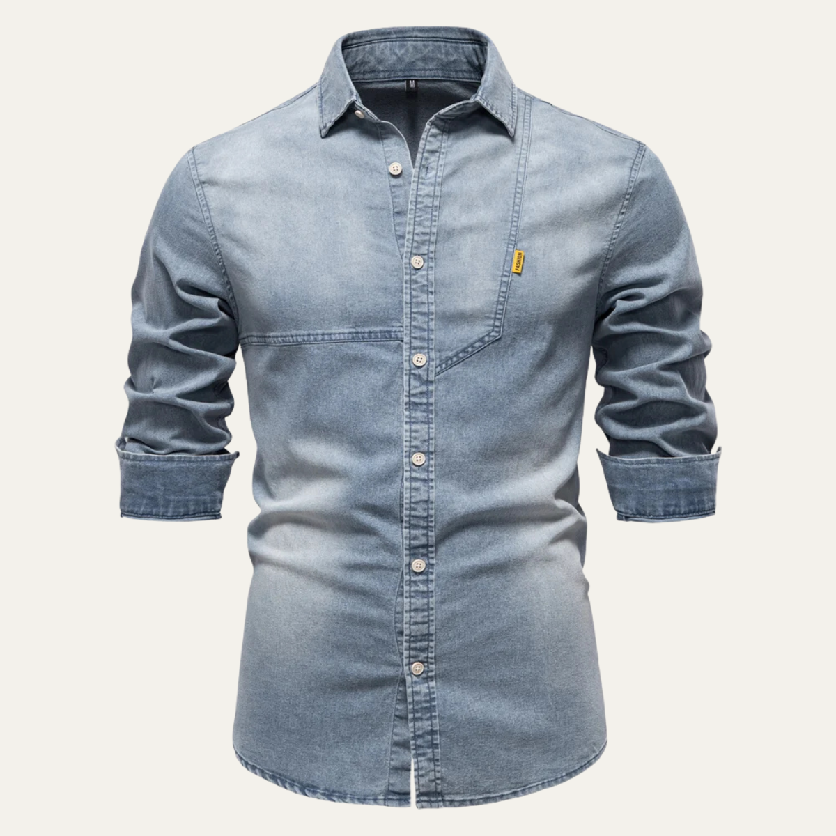 Mens Slim Fit Denim Cowboy Shirt - VibreMode