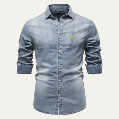 Mens Slim Fit Denim Cowboy Shirt - VibreMode