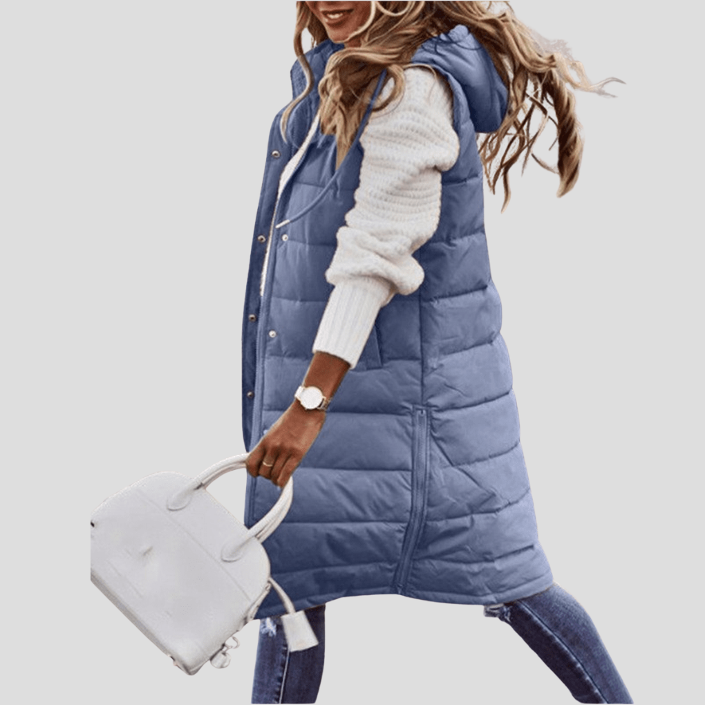 Women's Long Hooded Body Warmer - VibreMode