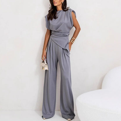 Women's Palazzo Pants Set Relaxed Fit Waist-Length - VibreMode