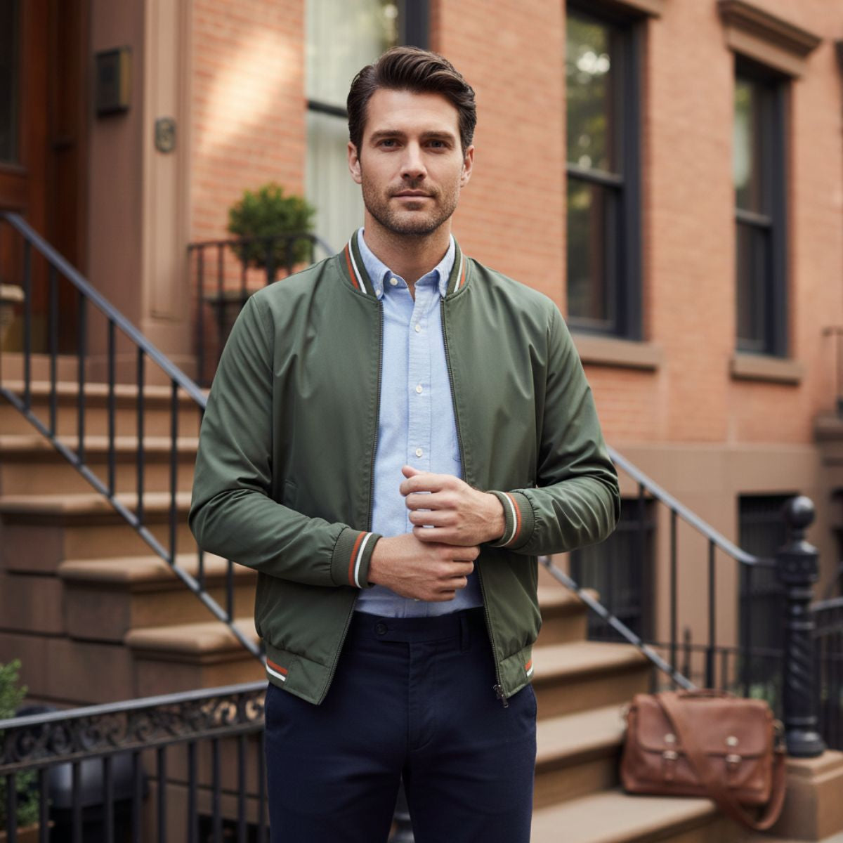 Balmoral Men's Bomber Jacket Slim Fit Zip Up