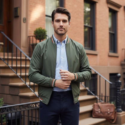 Balmoral Men's Bomber Jacket Slim Fit Zip Up