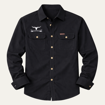Men's Western Cowboy Print Casual Shirt - VibreMode