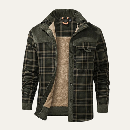 Men's Fleece Lined Flannel Jacket Plaid - VibreMode