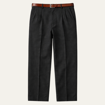 Men's Vintage Pleated Straight Pants - VibreMode