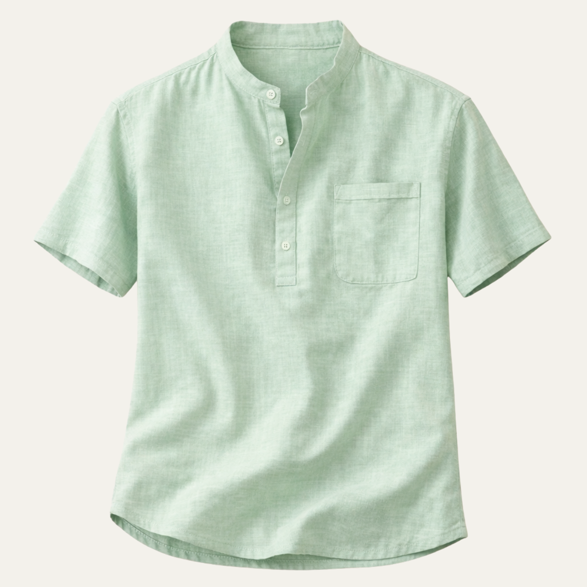Men's Classic Linen Henley Shirt - VibreMode