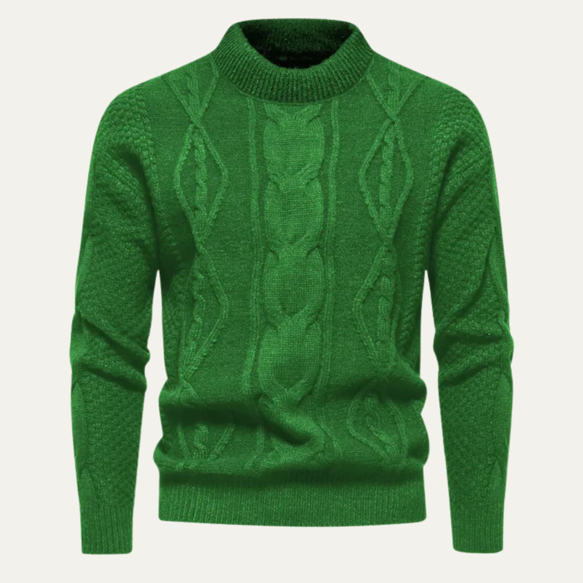 Men's Cable Knit Sweater Round Neck Winter