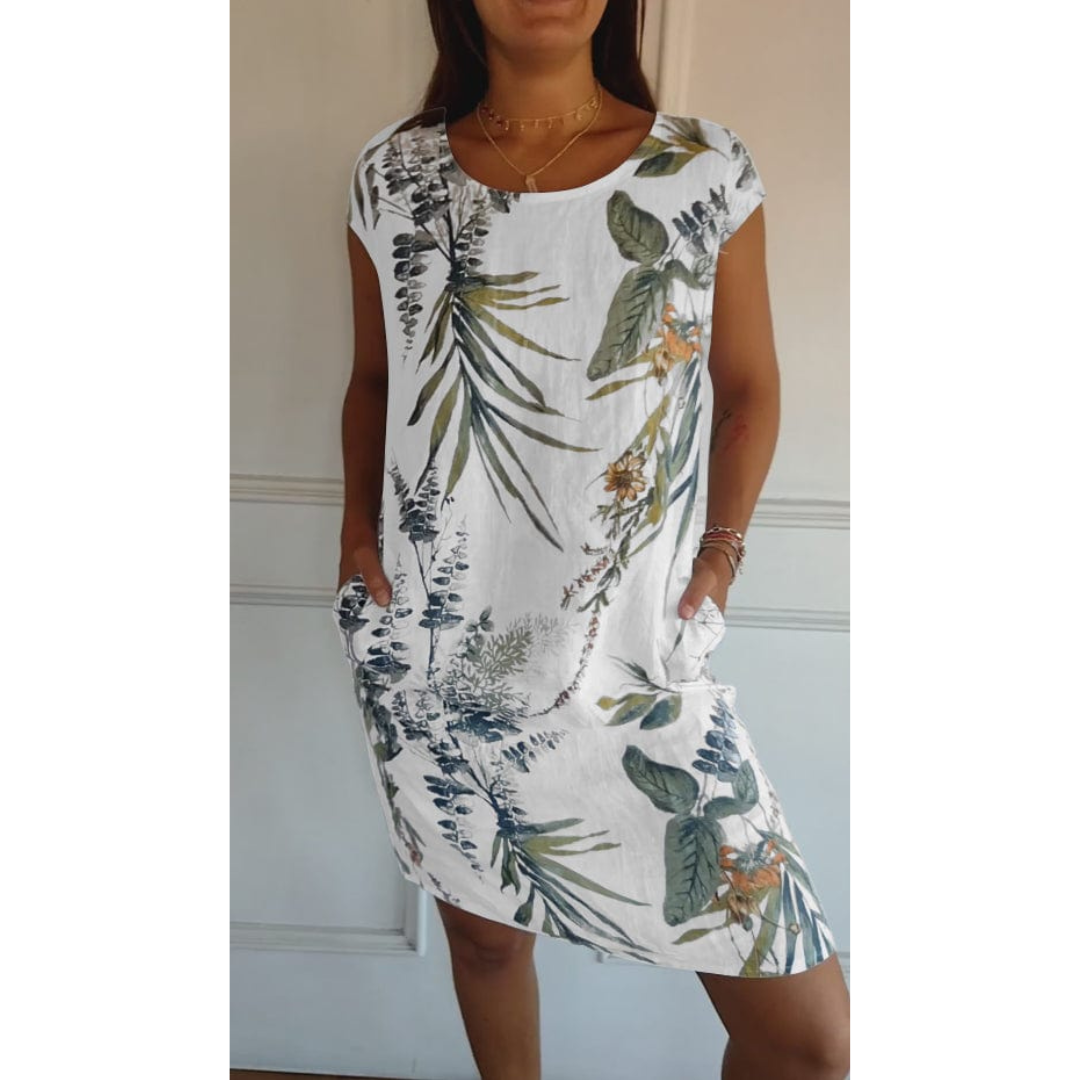 Women's Round Neck Casual Dress - VibreMode