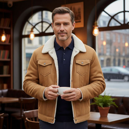 Men's Vintage Leather Shearling Jacket