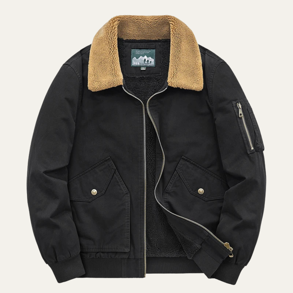Men's Sherpa Lined Bomber Jacket - VibreMode