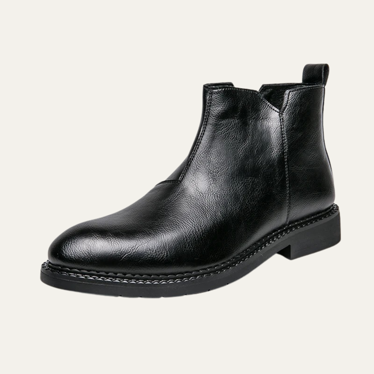 Men's Leather Ankle Boots Classic Red - VibreMode