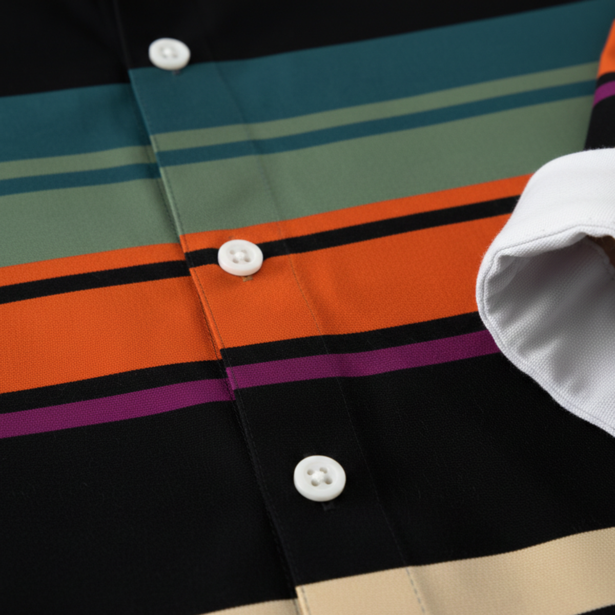 Men's Striped Color Block Shirt