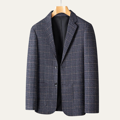 Men's Plaid Jacket Business Casual Wool Blend
