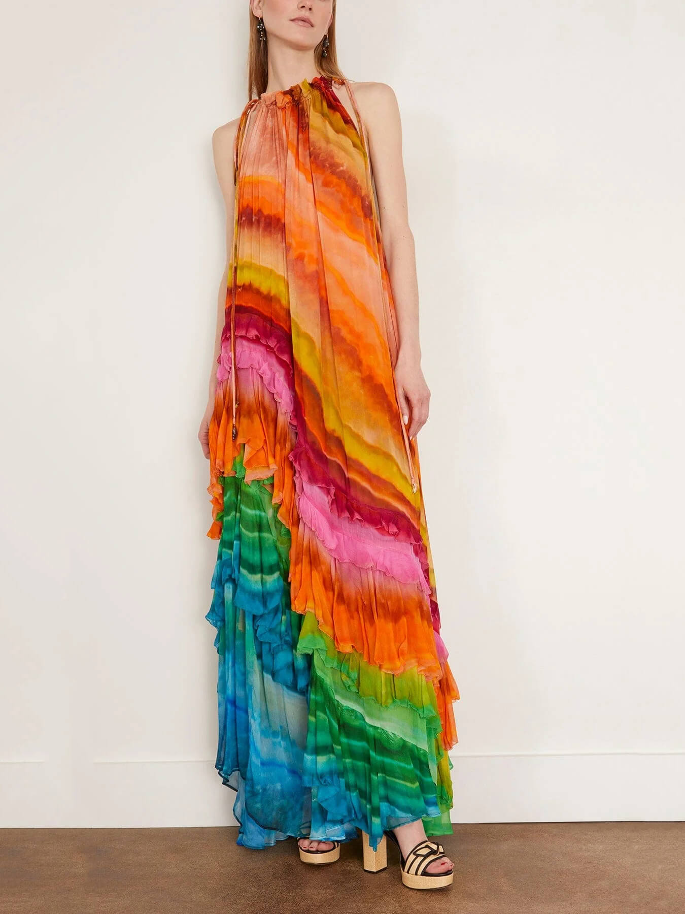 Women's Ruffle Maxi Dress Vibrant - VibreMode