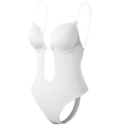 Lizy Women's Backless Shapewear Bodysuit Deep V Neck