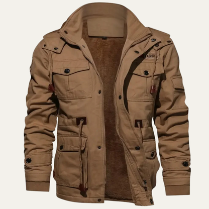 Men's Thick Warm Hooded Utility Jacket - VibreMode