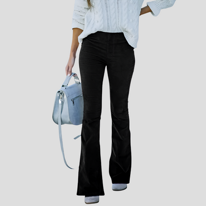 Women's Corduroy High Waist Pants - VibreMode
