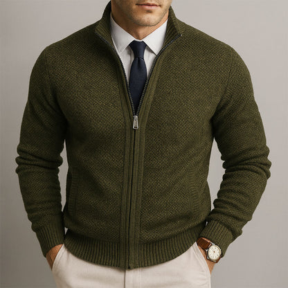 Men's Long Sleeve Zip Front Cardigan