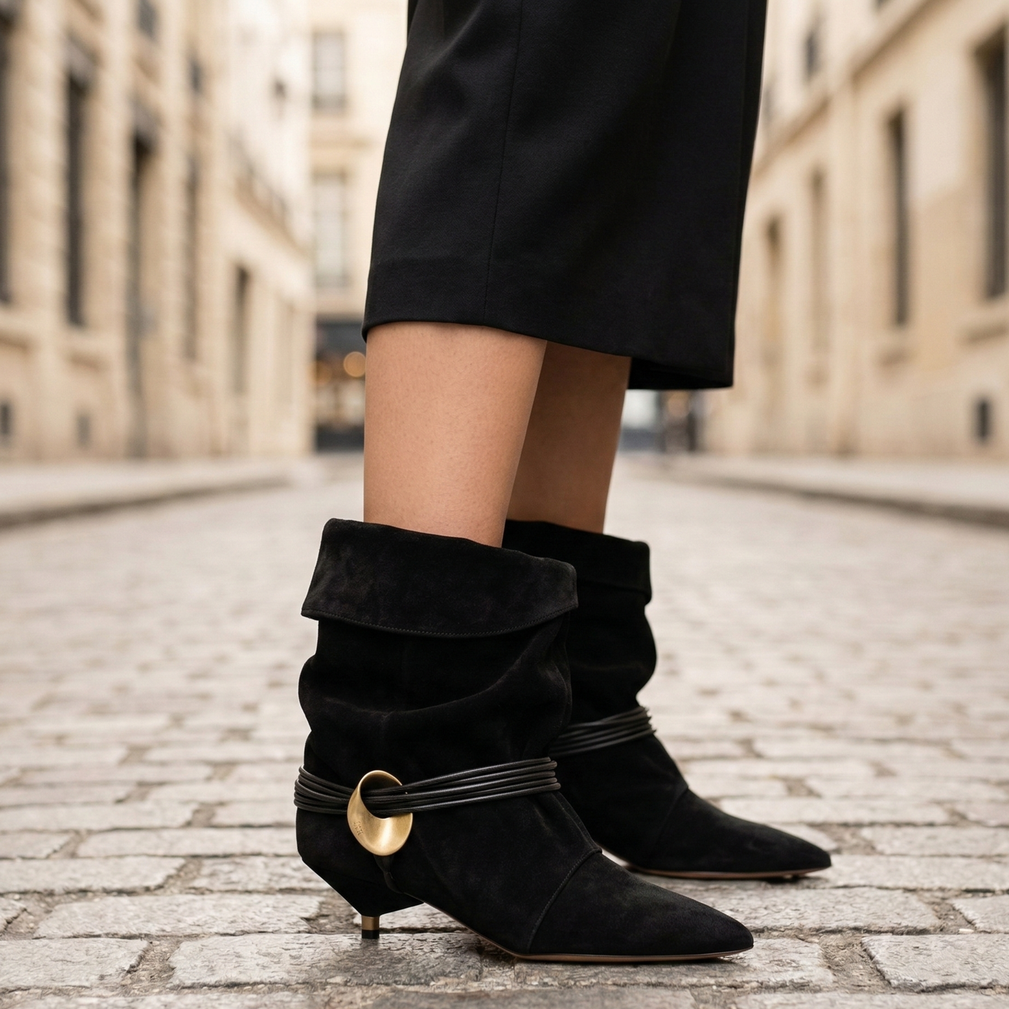 Ankle Boots Kitten Heel Slouch Women