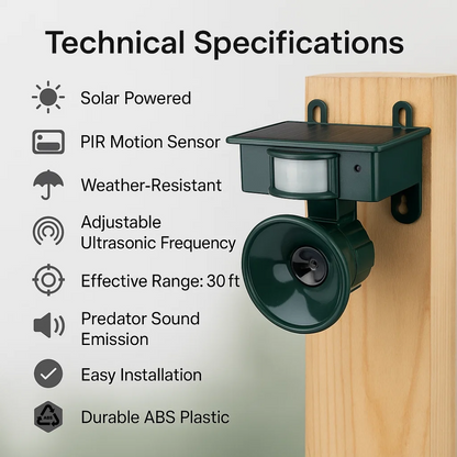Motion Sensor Bird Repeller Ultrasonic Scarer