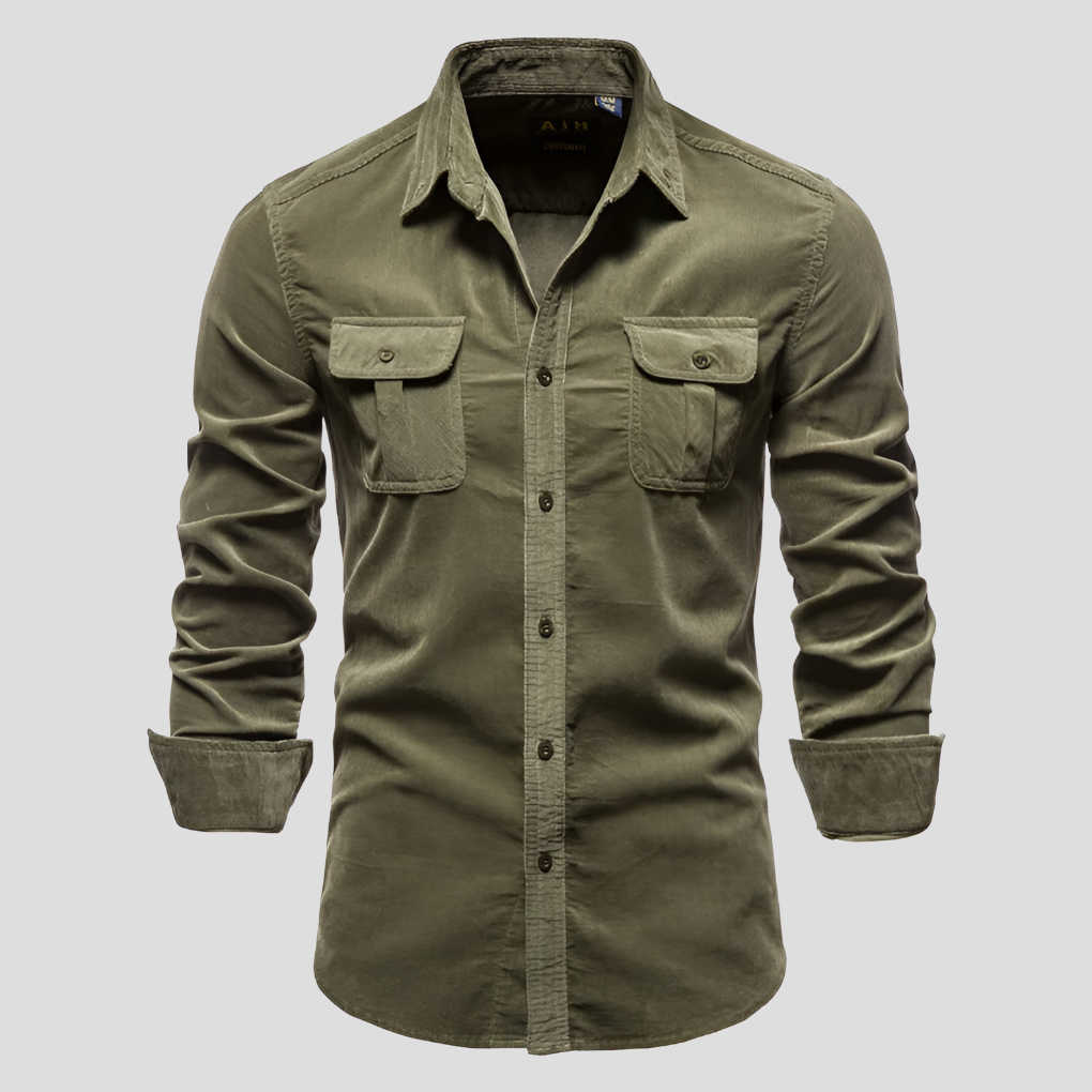 Men's Corduroy Shirt Everyday Comfort - VibreMode