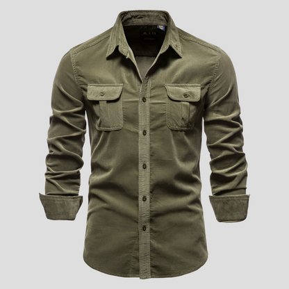 Men's Corduroy Shirt Everyday Comfort - VibreMode
