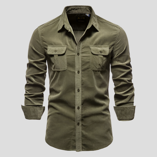 Men's Corduroy Shirt Everyday Comfort - VibreMode