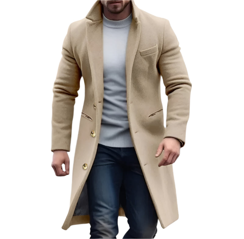 Men's Long Trench Coat Waterproof