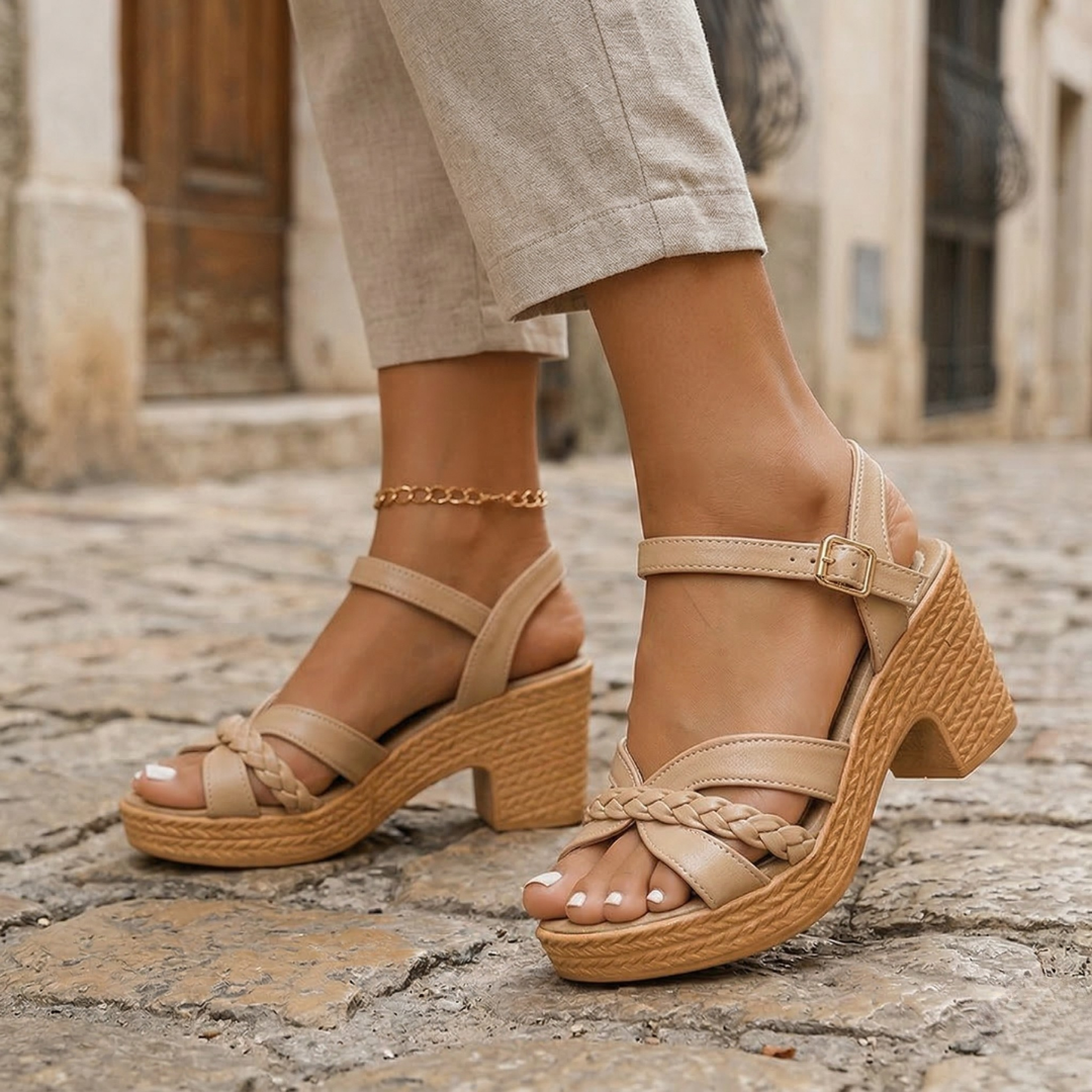 Women’s Platform Sandals Block Heel Ankle Strap Shoes
