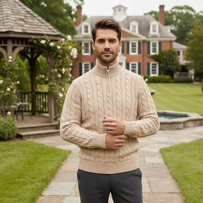 Men's Merino Wool Half Zip Sweater