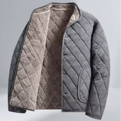 Men's Quilted Winter Jacket Thick Padded Fleece Lining