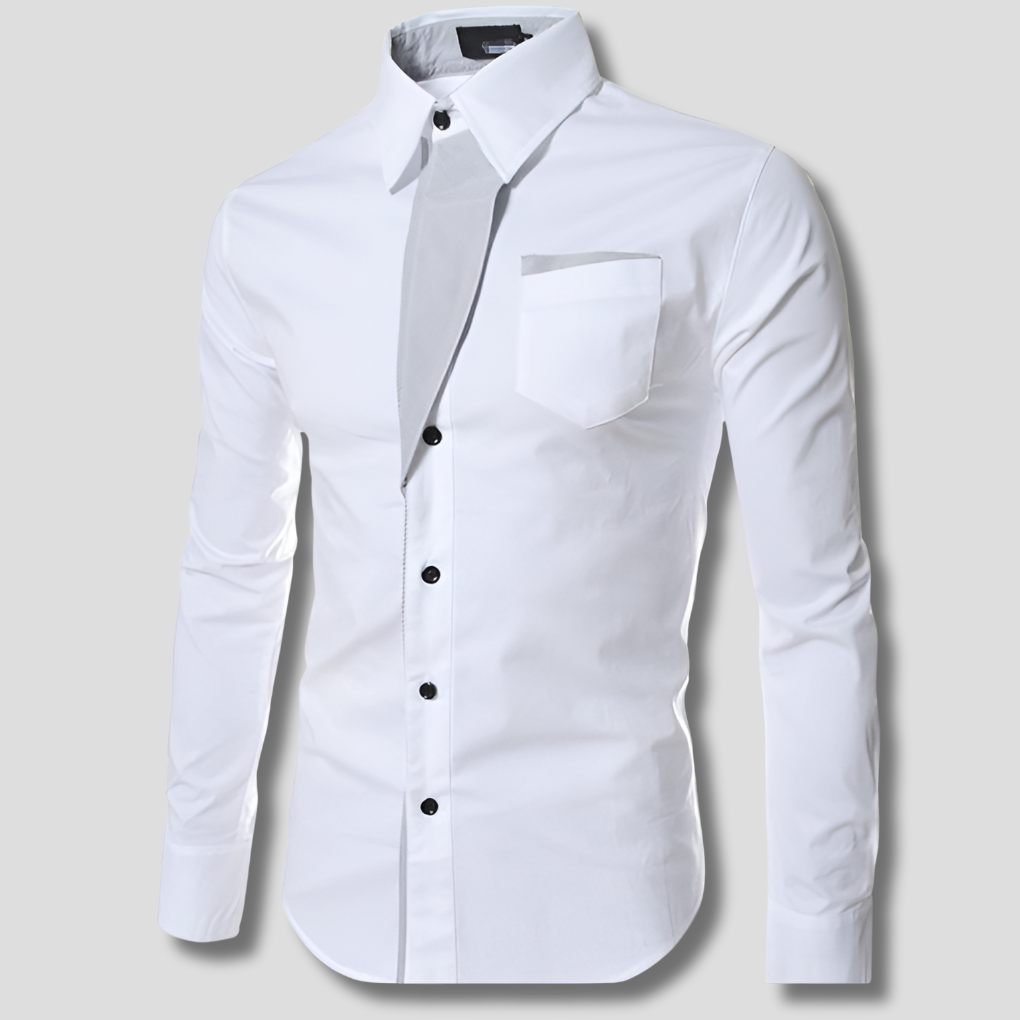 Men's Cotton Long-Sleeve Dress Shirt Classic Design