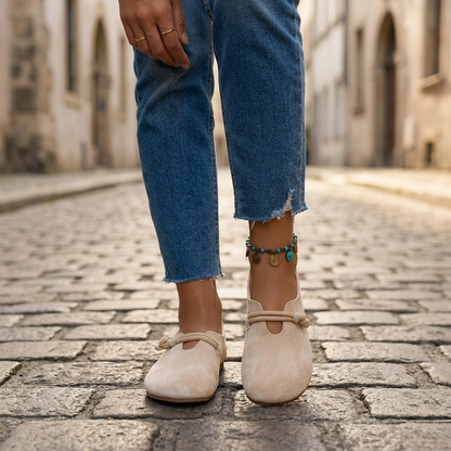 Women’s Suede Mary Jane Flats Slip-On Casual Comfort Shoes